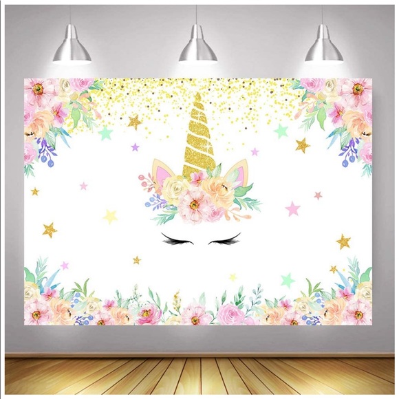 Unicorn Backdrop Pink Floral - Picture 4 of 4